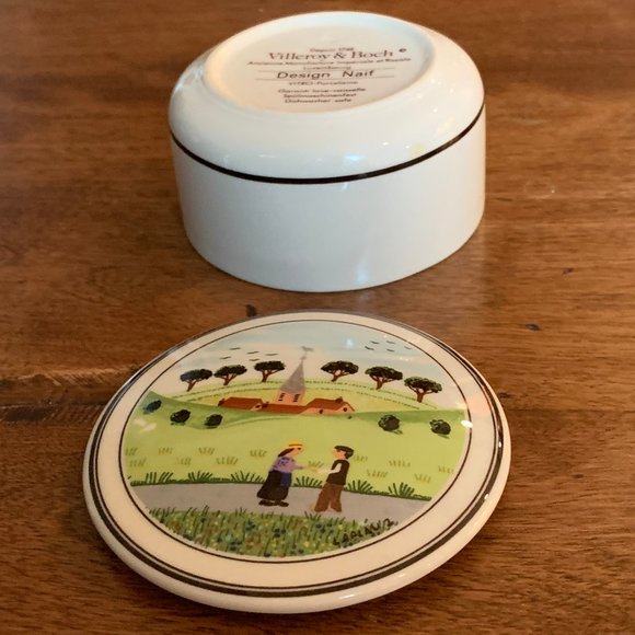 Villeroy & Boch Design Naif 3" Porcelain Round Trinket Box - Picture 8 of 10